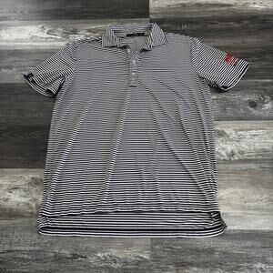 RLX Ralph Lauren Blue White Mens L Ally Challenge‎ Mclaren PGA Golf Polo Shirt